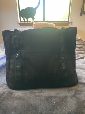 Puma Black Mesh Duffel Tote